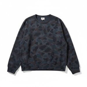 Sundry Camo Lightweight Crewneck Sweatshirt Size Medium Gray/Blue